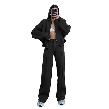 Fashion Two-piece Women's White Sports Suit Loose Sports Shirt+casual Pants Sets Sportswear Women Clothes Tracksuit Women Outfit