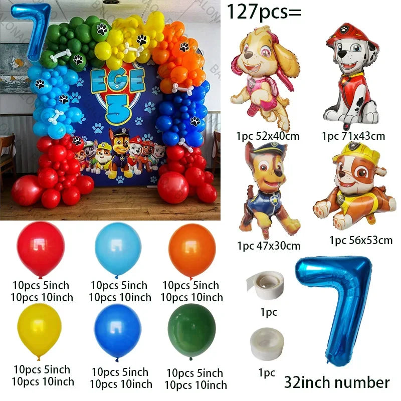 1set Paw Patrol Balloons Kids Birthday Party Supplies Cute Cartoon Anime Patrol Canine Theme Party Decoration Chase Toy Gifts