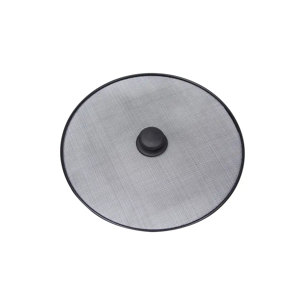 Black Splatter Screen Anti Grease Frying Pan Oil Splash Guard Fine Mesh Splash Guard Cover Lid Gadget Kitchen Tool with Handle