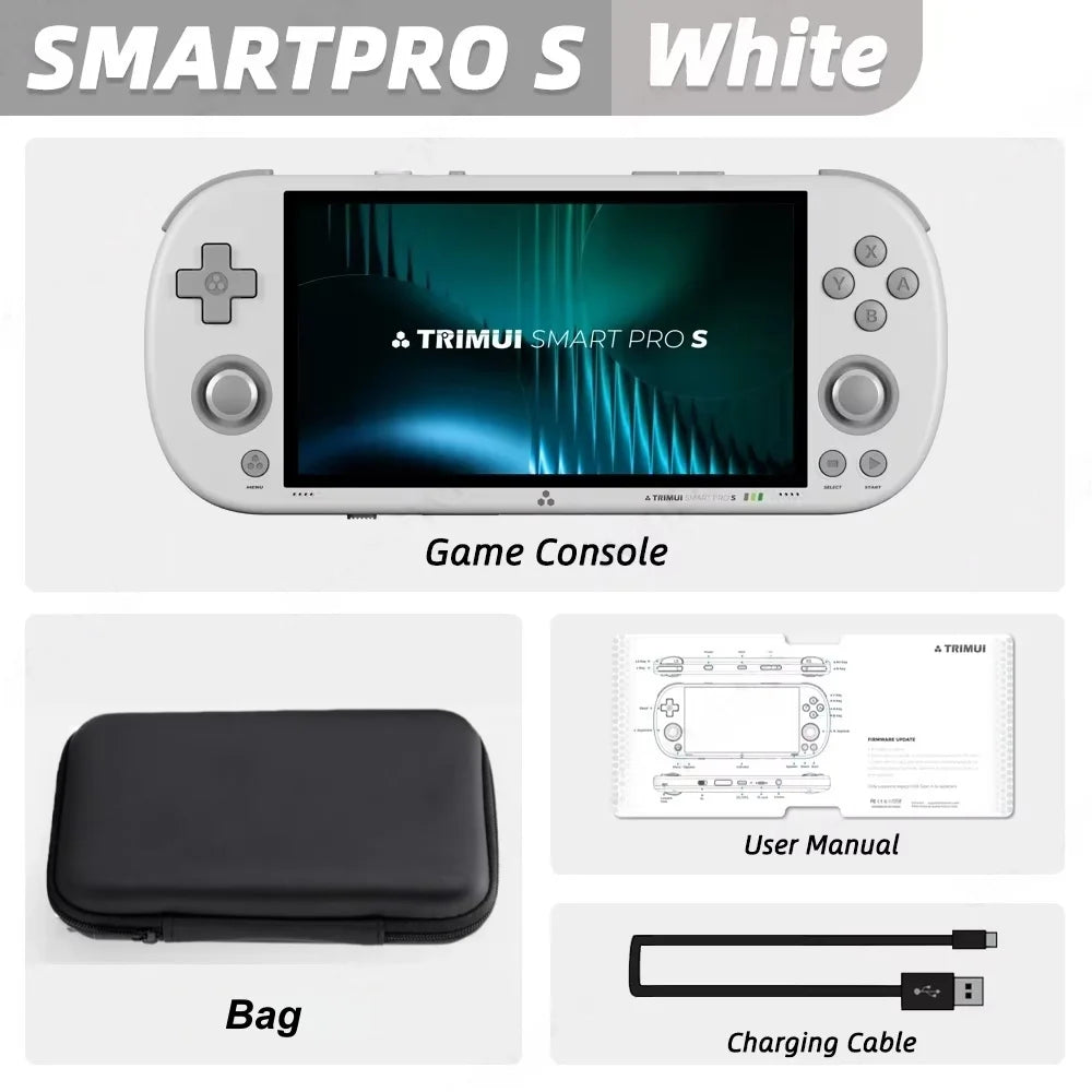 Trimui Smart Pro S Handheld Game Console 4.96'' IPS Screen Linux System Joystick RGB Lighting Retro Video Game Smartpros Gifts