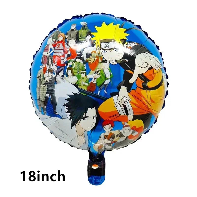 Naruto Kakashi Balloons Uchiha Sasuke Ballons Happy Birthday Banner Party Decoration Kids Toy Cake Topper Disposable Tableware