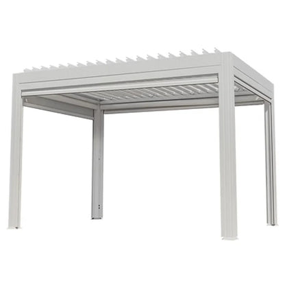 Aluminum Motorized Louvered Bioclimatic Pergola 1 Square Meter Custom Size Flip Shutter Waterproof with LED Light for Garden