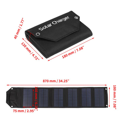 100W/80W/60W Foldable Solar Panel 5V USB Portable Folding Bag for Cell Phone Outdoor Waterproof Power Bank for Camping Hiking