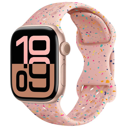 Silicone Strap For Apple Watch 11 10 9 8 7 46mm 45mm 42mm 41mm Ultra 3/2 49mm Breathable Bracelet Wristband iWatch 6 5 4 SE 44mm