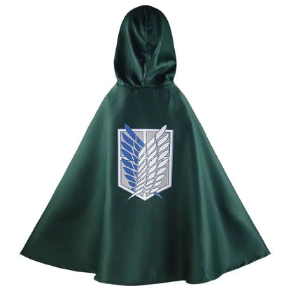 Anime Attack on Titan Cosplay Costumes Giant Cloak with Hat Shingeki No Kyojin Scouting Legion Green Cape Mens Clothes