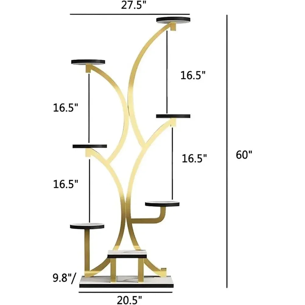 7-Tier Metal Indoor Plant Stand, Tall Ladder-Style Holder for Living Room, Balcony, or Patio (20.5x60, White)