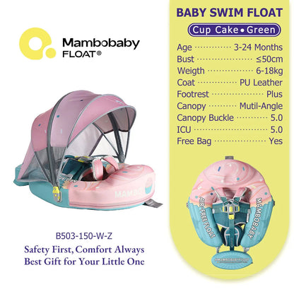 Mambobaby Baby Pool Float Vip 5 Dropshipping Blackproof Pool Mat For Infant Non-Inflatable Natation Buoy With Parasol Beach Toys