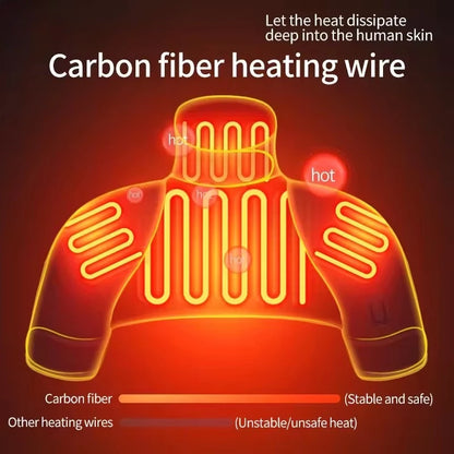Electric Heating Massager Pads for Shoulder Neck Back - Winter Body Warmer Soft Vest Hot Compress Relieves Fatigue
