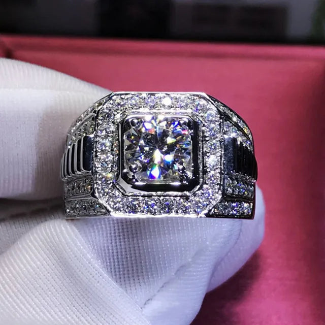 European and American Trendy Inlaid Crystal Women Men's Rings Banquet Fashion Business Ring Jewelry
