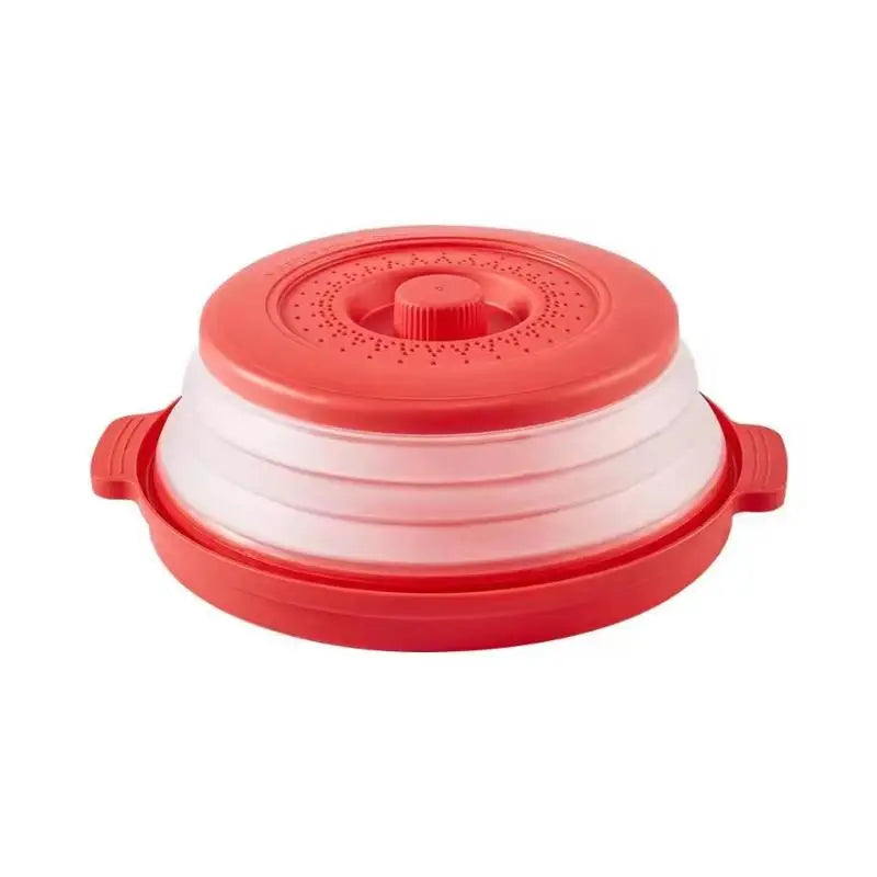 [CL]Multifunction Foldable Microwave Food Splatter Cover Splash Collapsible Guard Kitchen Gadget Colander For Meal Steaming Tray