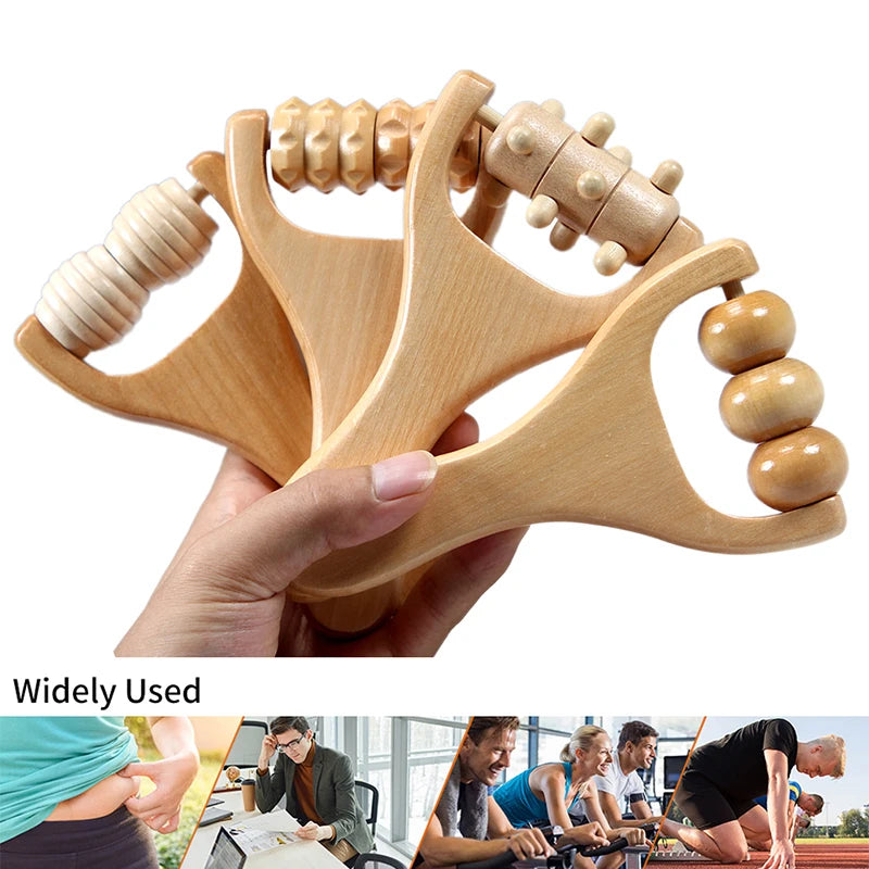 1Pcs  Wooden Massage Roller, Multi-Functional Body Roller for Cellulite Reduction, Eases Muscle Tension ,Natural Muscle Roller