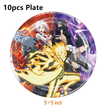 Naruto Kakashi Balloons Uchiha Sasuke Ballons Happy Birthday Banner Party Decoration Kids Toy Cake Topper Disposable Tableware