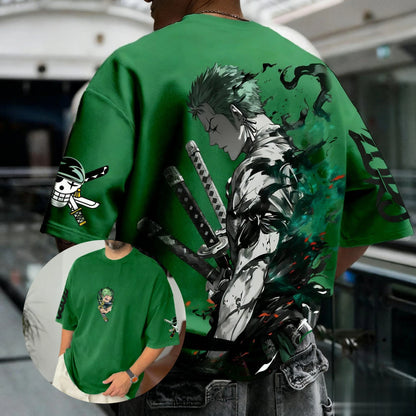 Summer Y2k Anime One Piece Zoro Graphic T-shirt Men Women Oversized Casual Short Sleeve Tees Tops Streetwear Fashion 2025 Unisex