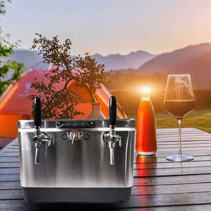 4Tap 50L Portable Jockey Box SS304 Beer Cooler Outdoor Draft Beer Dispenser Insulated Cooling Box Ice Cold 2Tap