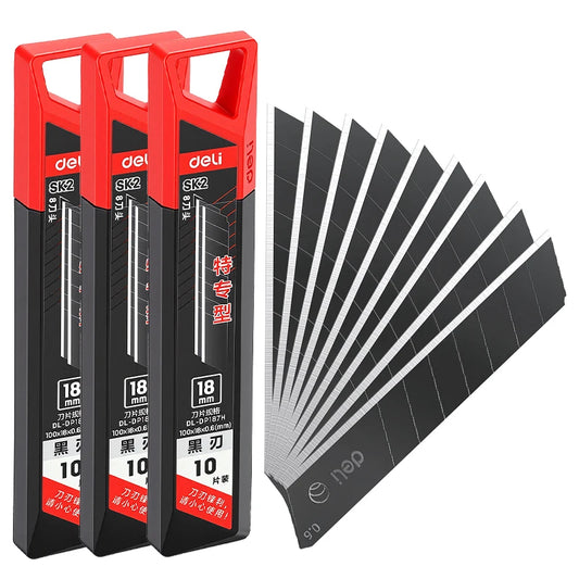 Heavy Duty 18mm Utility Knife Blades, 0.6mm Thick 60° Angle Alloy Steel, for Flooring, Packaging & Industrial Materials Cutting