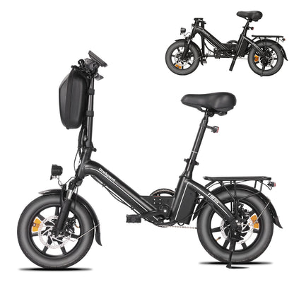 Bodywel T16Pro Folding Electric Bike | 250W Motor 14-Inch Wheels | Commuter E-Bike with Disc Brakes