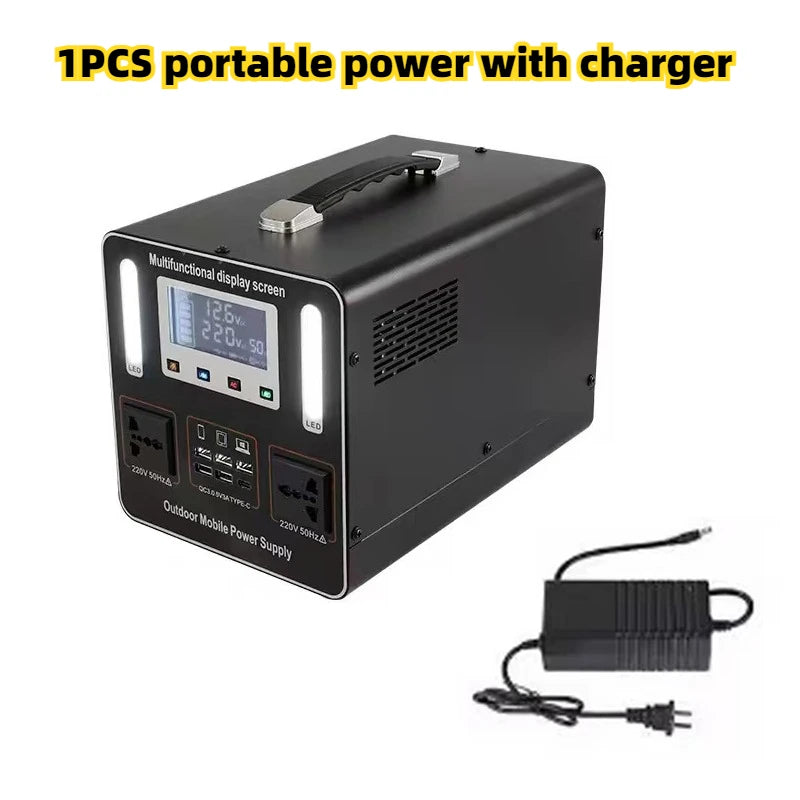 New 500W  Portable Power Station 220V 45Ah Solar Generator Emergency Backup Battery Power Supply for Home Outdoor Camping Stall