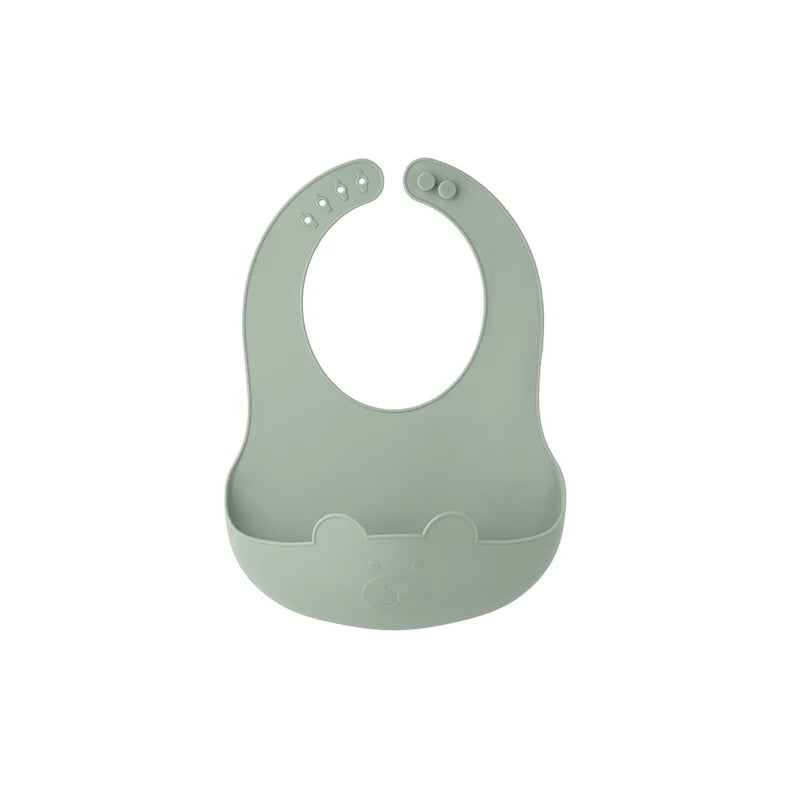 Cute Silicone Baby Bib (Unisex) – Ultra-Lightweight, Foldable Travel Bib. BPA-Free, Soft, and Durable Silicone Bib