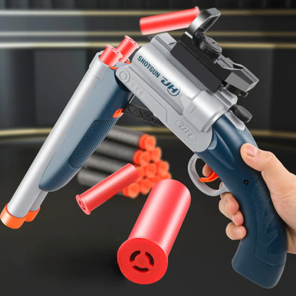 Double-barreled Toy Gun Realistic Soft Bullet Blasters Educational Shooting Toy Shotgun Gifts for Boys Christmas Birthday