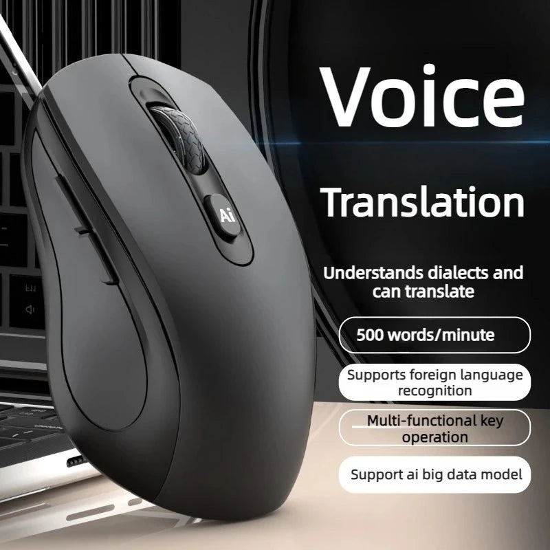 New AI Intelligence Wireless Voice Mouse Translator Rechargeable Voice Control Typing Translation Wireless Smart Office Mouse