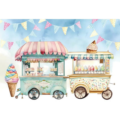 Candy Bar Baby Shower Birthday Backdrop Ice Cream Car Donuts Lollipop Party Photo Background Cake Table Decor Photography Props