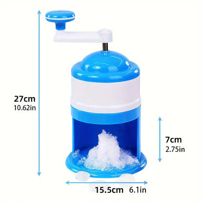 Hand Crank Ice Shaver & Snow Cone Crusher | Premium ABS Slushy Maker with Ice Mold Bundle Option | Pink & Blue | Home & Party Use