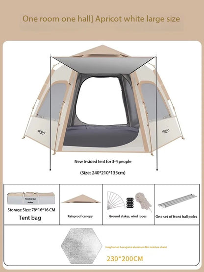 캠핑용품 땡처리 6-8 Person Camping Equipment Tent Waterproof Windproof Sun Shelter Instant Setup Family Tent for Outdoor