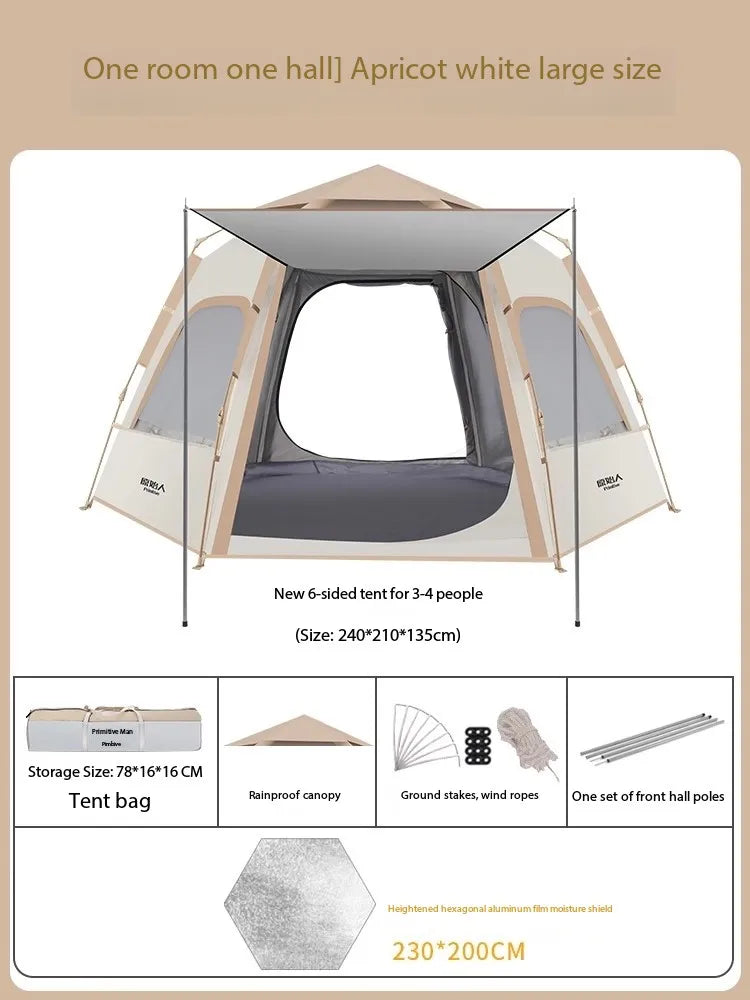 캠핑용품 땡처리 6-8 Person Camping Equipment Tent Waterproof Windproof Sun Shelter Instant Setup Family Tent for Outdoor