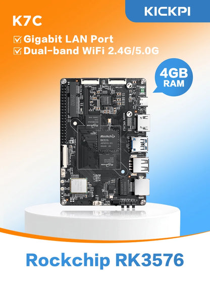 KICKPI K7C Single Board Computer,Rockchip RK3576 Development Board Android Debian Ubuntu OS for Internet of Things, Smart Home