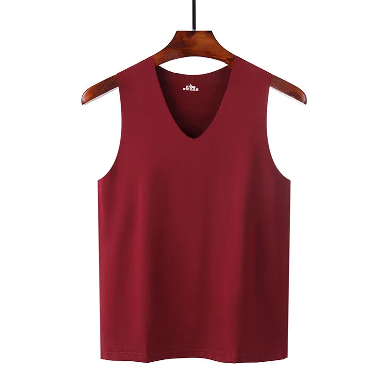 Men's Underwears Undershirts Summer Vest Men Traceless Ice Silk Tank Top Slim Fit Sports Fitness Sleeveless Breathable Singlet