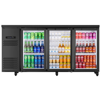 Commercial Portable Fridge 3 Door Air Cooling Frostless Display Cabinet Bar Counter Refrigerator Refrigerated Cabinet