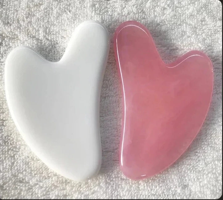 Heart Guasha Stone Face Rose Quartz Jade Massage Tool Chin Nose Lifting Firming Scraping Board Massage Facial Health Care Skin