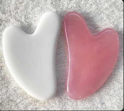 Heart Guasha Stone Face Rose Quartz Jade Massage Tool Chin Nose Lifting Firming Scraping Board Massage Facial Health Care Skin