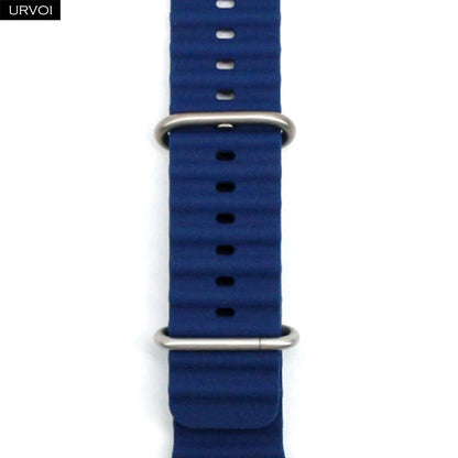 URVOI Ocean Band for Apple Watch Ultra 4 3 2 Strap Series 12 11 10 SE Sport Band for iWatch Silicone Wristband Black Buckle 49mm