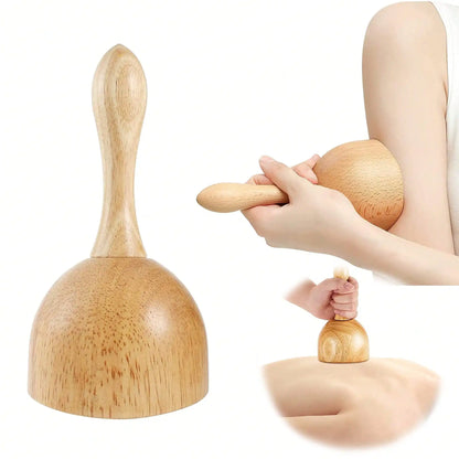 1pc Wooden Handheld Massage Cup, Wooden Swedish Cup Massage Tool, Wood Massager Trigger Point Release for Body Sculpting Gua Sha