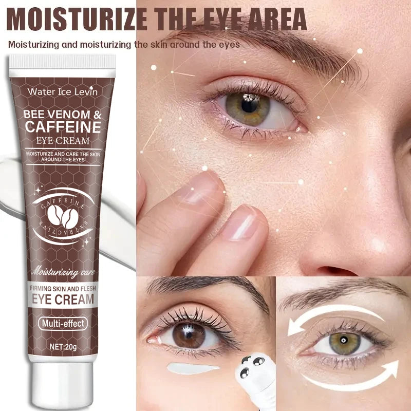 Natural caffeine powerful moisturizing and firming eye cream 20g, used for puffiness and dark circles. After use, it lifts the eye area, reducing wrinkles and signs of aging, and lightens the appearance of sagging skin