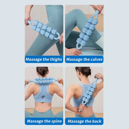 Double row massage roller massage stick muscle relaxation massage tool - a must-have for home massage relaxation