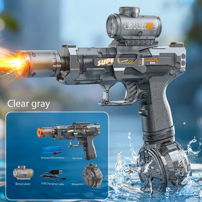 Children Simulated Firing Electric Water Gun Toy Gatling Automatic Continuous Shooting Water Pistol Summer Outdoor Toys for Kids