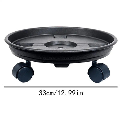 Heavy Duty Plant Holder 4 Wheel Rolling Planter Tray with Drainage Plant Pot Dolly Movable Base Home Garden Decorative Pot Stand