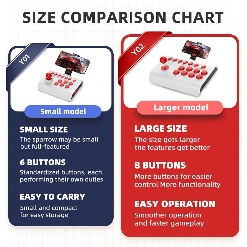 Arcade Fight Stick for P4/Switch/PC – Multi-Platform BT Joystick Controller with Turbo, Compatible with Android/iOS/Steam TV Box