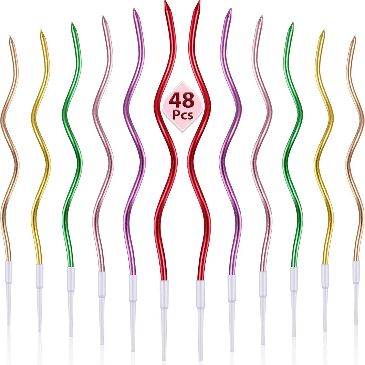 6/12/48pcs Birthday Candles Spiral Cake Candles  Long Thin Cake Candles For Wedding Party And Cake Decoration