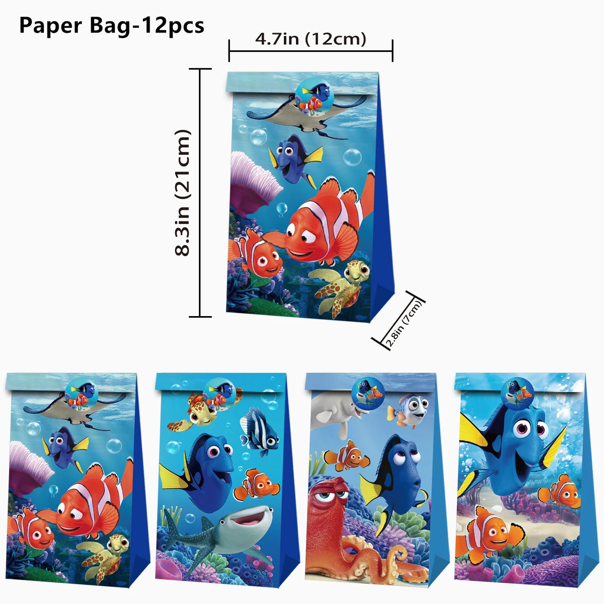 Finding Nemo Fish Latex Balloons Clownfish Dory Ocean Sea Foil Ballons Happy Birthday Banner Cake Topper Party Decor Kid Boy Toy