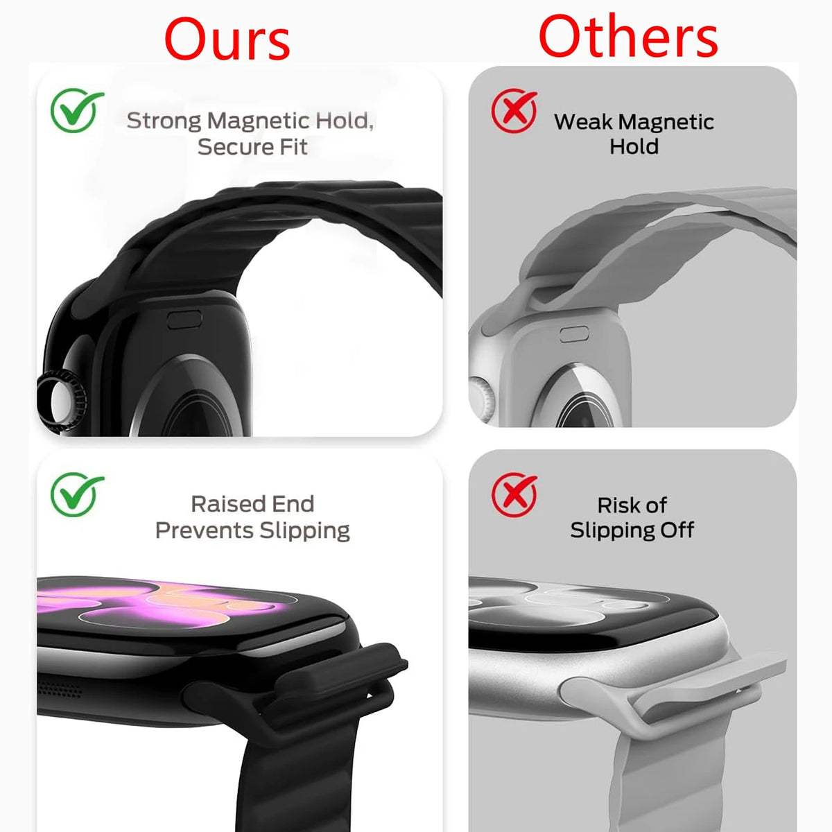Silicone Strap For Apple Watch 46mm 42mm 49mm Magnetic Band For iWatch Ultra 3 2 Series 12 11 10 9 8 7 6 5 SE Bracelet Correa