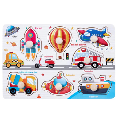 Montessori Toy Wooden Building Blocks Early Learning Educational Toys Color Shape Match Kids Puzzle Toys For Children Boys Girls