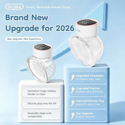 MAMIJOY 2PCS Wearable Electric Breast Pumps 4 Modes＆12 Levels Hands Free Breast Pump 40dB Low Noise Free 19/24mm Flange DEB26D