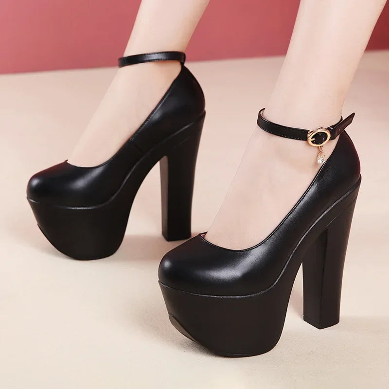 15cm Small Size 32-43 Thick Bottom Gold Red Wedding Shoes Women Platform Pumps 2026 Fall Block Super High Heels Shoes Model