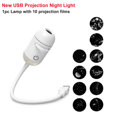 Romantic LED Starry Sky Night Light USB Powered Saturn Galaxy Projector Lamp for Car Roof Party Room Ceiling Decor Plug and Play
