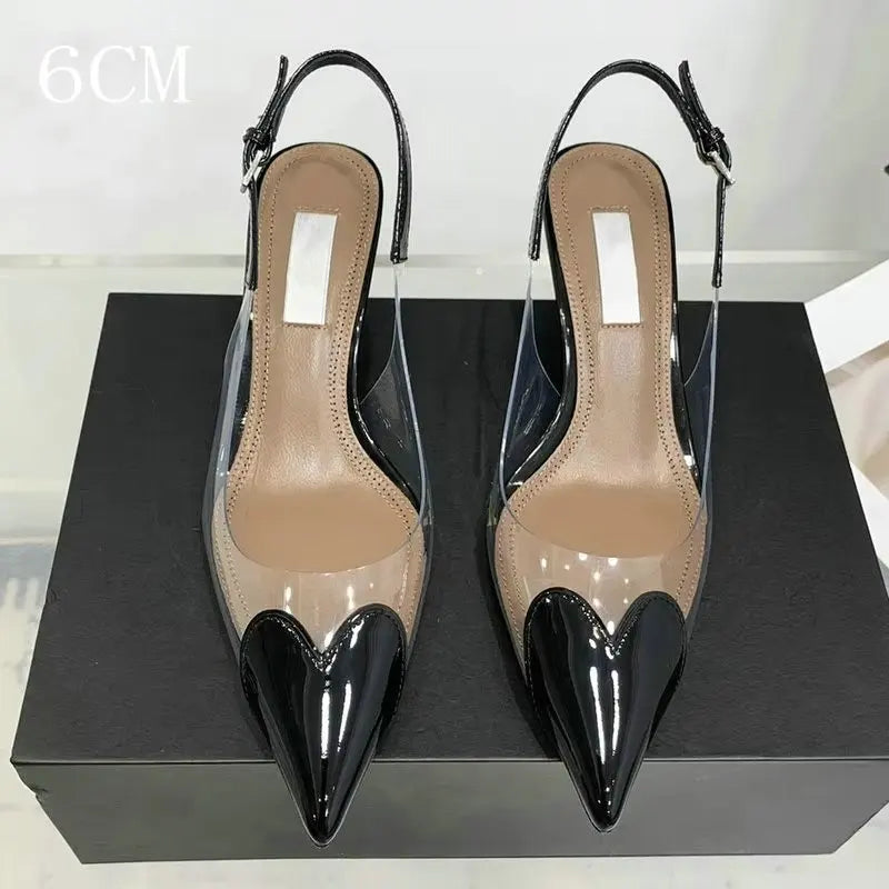 2026 New  High Heels Pvc Transparent Sandals Women'S Pointed-Toe Sexy Single Shoes