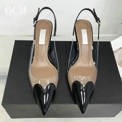 2026 New  High Heels Pvc Transparent Sandals Women'S Pointed-Toe Sexy Single Shoes