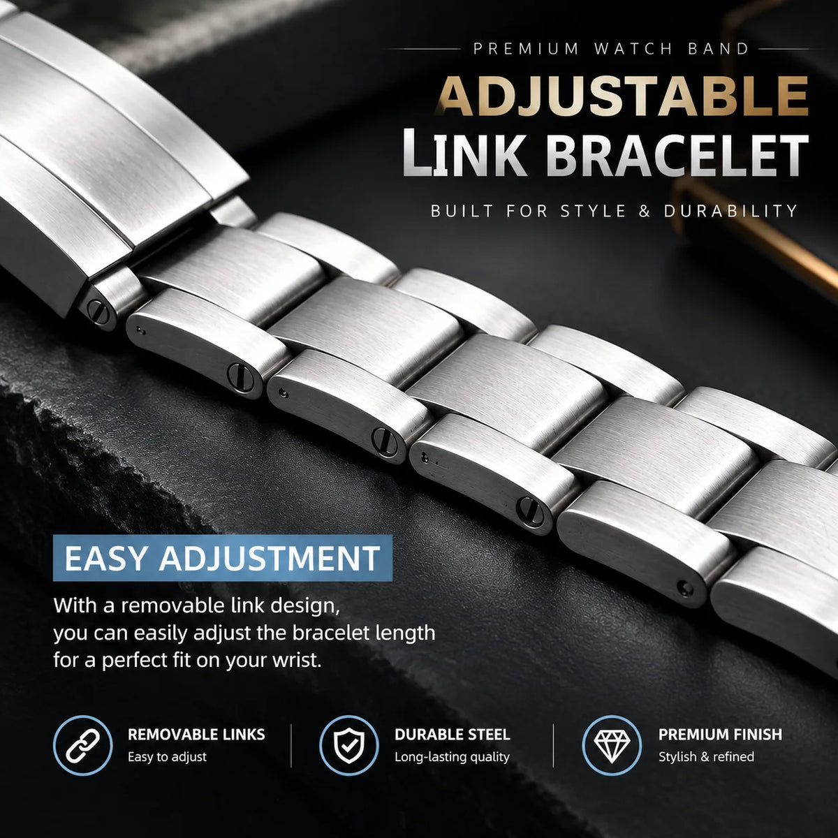 20mm 21mm For Rolex SUBMARINER DAYTONA SUP GMT Fit NH35 NH36 Curved End Interface Men's Oyster Solid Stainless Steel Watchband